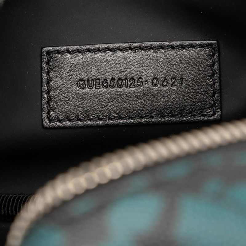 Saint Laurent Botanical Pattern 650125 Green Black Leather Women's Saint Laurent