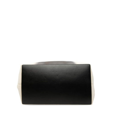 Dior Toujours Large Tote Shoulder Bag Ivory Black Canvas Leather Women's Dior