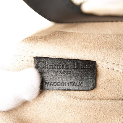 Dior Toujours Large Tote Shoulder Bag Ivory Black Canvas Leather Women's Dior