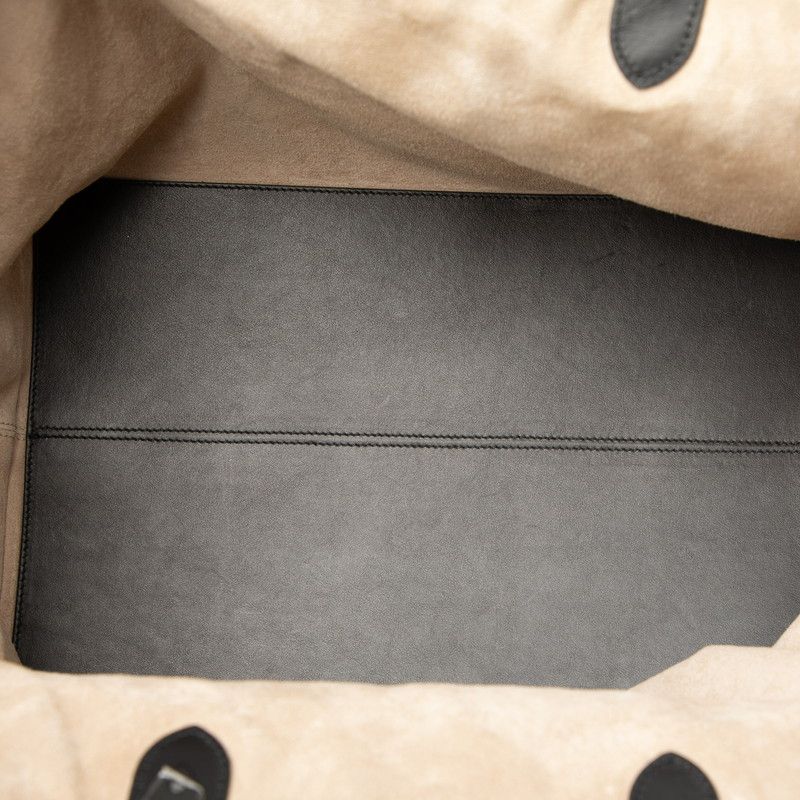 Dior Toujours Large Tote Shoulder Bag Ivory Black Canvas Leather Women's Dior