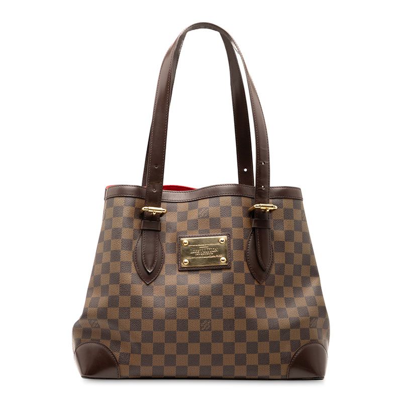 Louis Vuitton Damier Hampstead MM Handbag Tote Bag N51204 Brown PVC Ladies