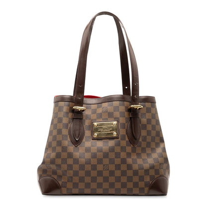 Louis Vuitton Damier Hampstead MM Handbag Tote Bag N51204 Brown PVC Ladies
