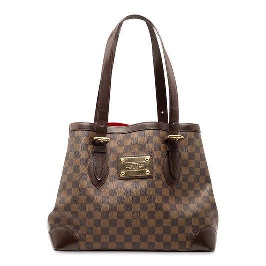 Louis Vuitton Damier Hampstead MM Handbag Tote Bag N51204 Brown PVC Ladies