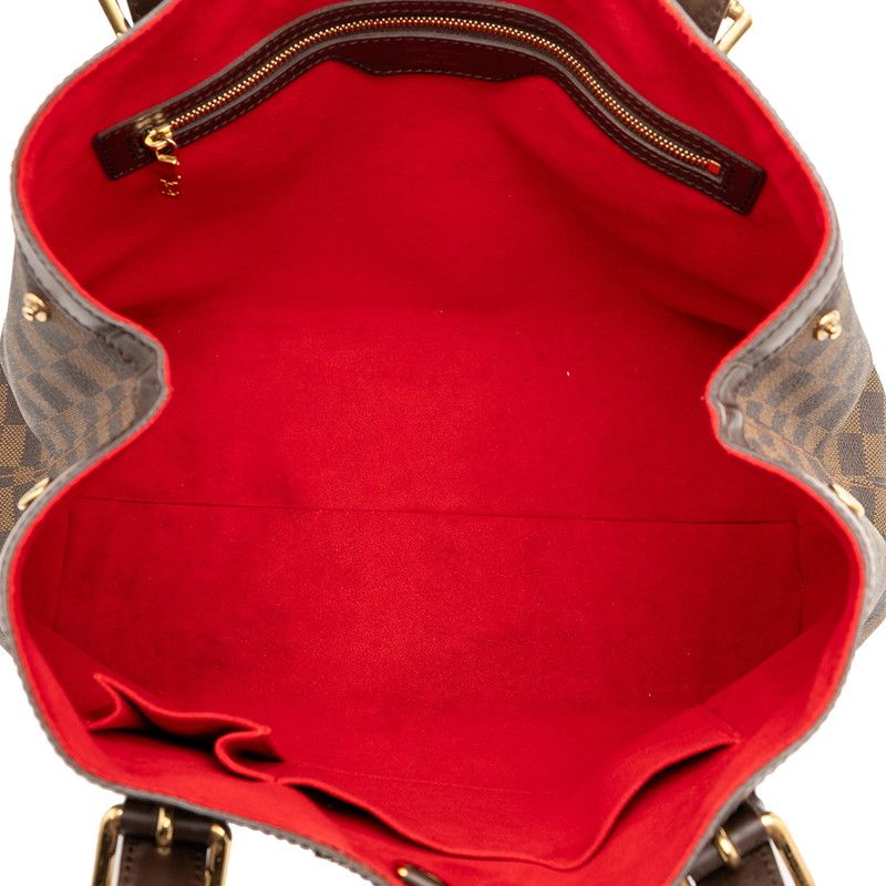 Louis Vuitton Damier Hampstead MM Handbag Tote Bag N51204 Brown PVC Ladies