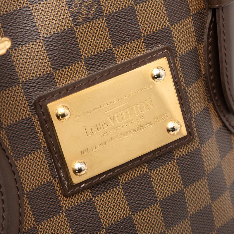 Louis Vuitton Damier Hampstead MM Handbag Tote Bag N51204 Brown PVC Ladies