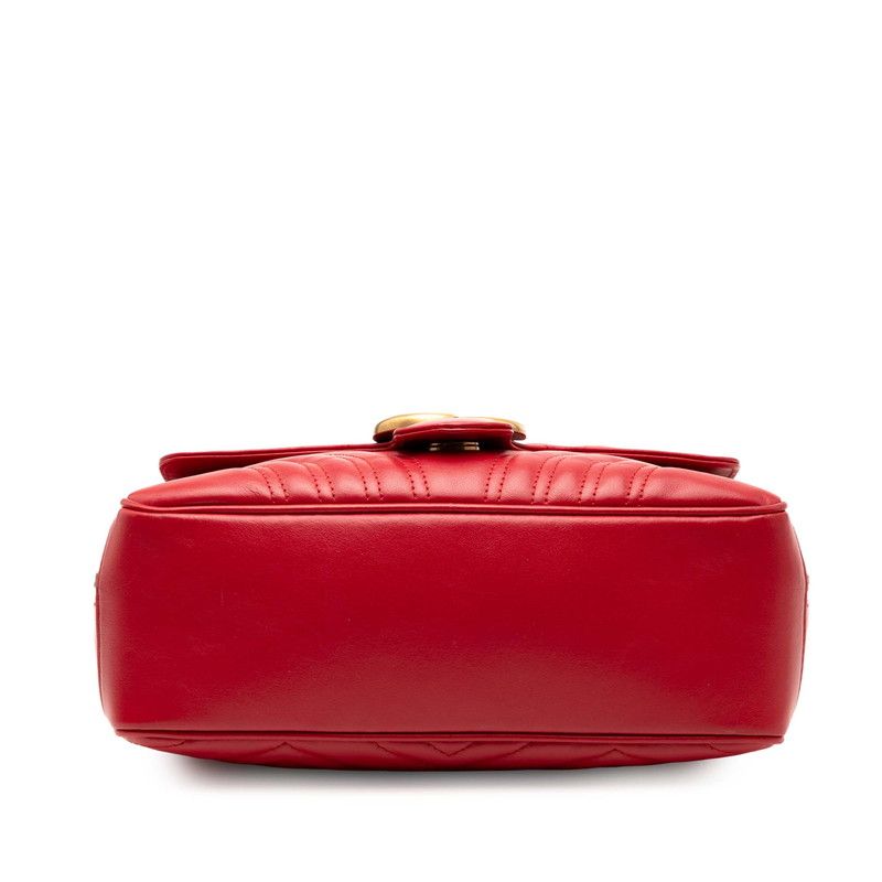 Gucci GG Marmont Chain Shoulder Bag 498100 Red Leather Women's Gucci