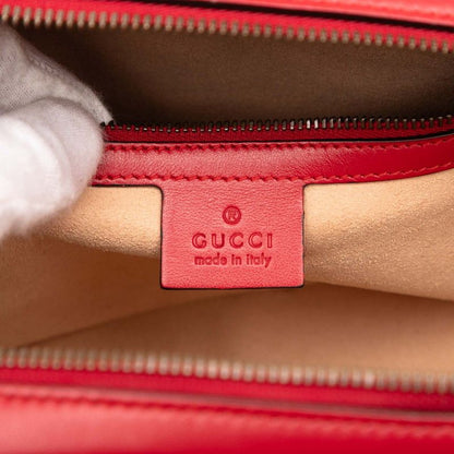 Gucci GG Marmont Chain Shoulder Bag 498100 Red Leather Women's Gucci