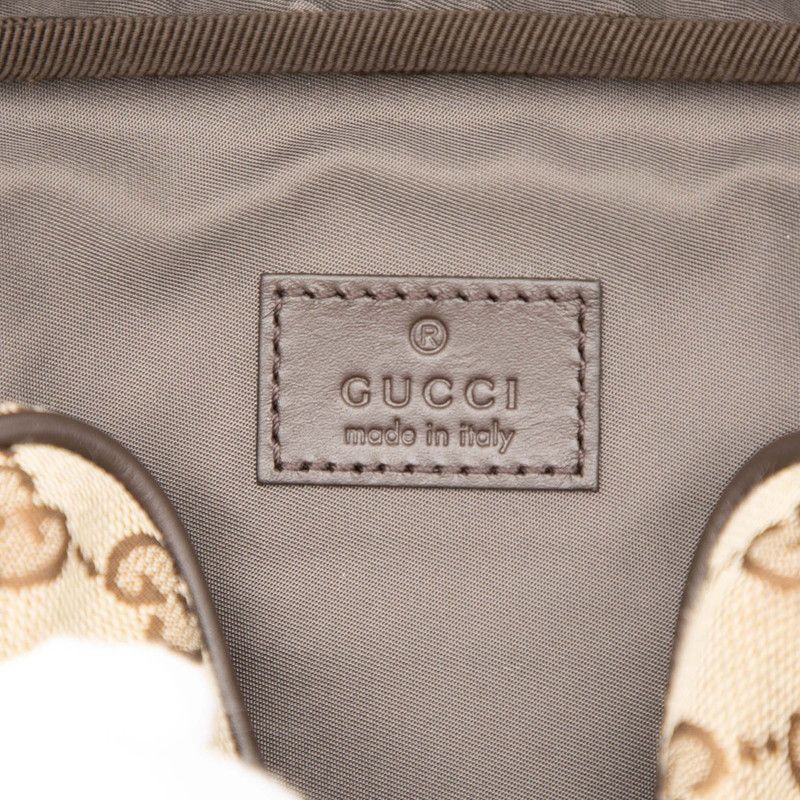 Gucci GG Canvas Crossbody Shoulder Bag 834268 Beige Brown Canvas Leather
