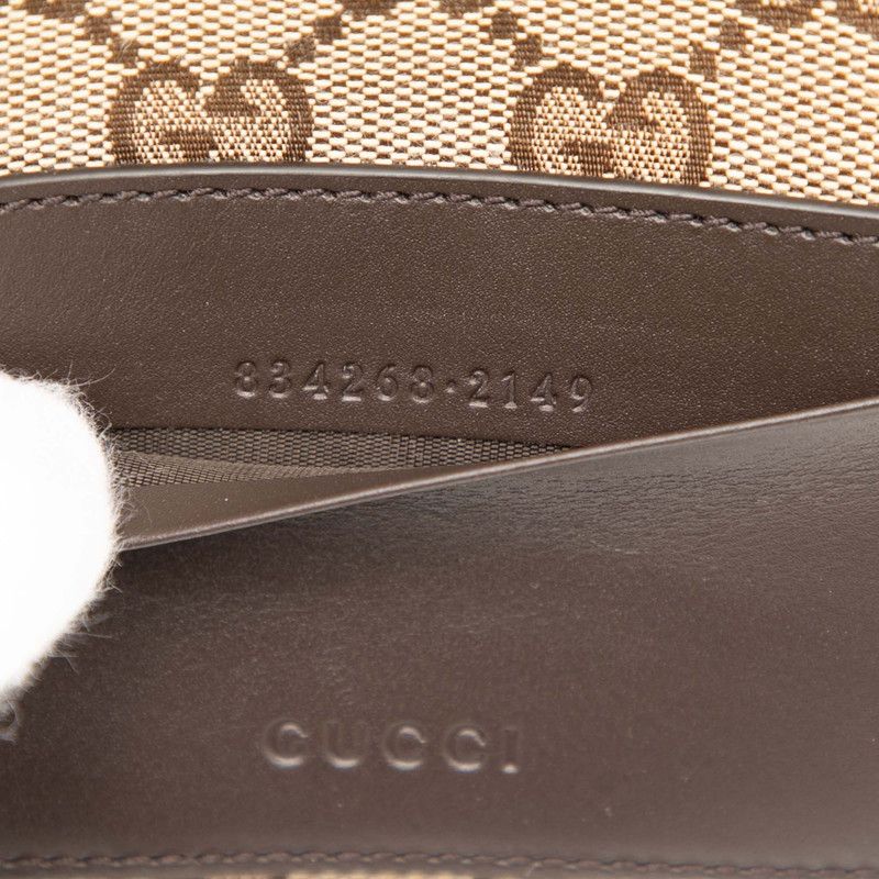 Gucci GG Canvas Crossbody Shoulder Bag 834268 Beige Brown Canvas Leather