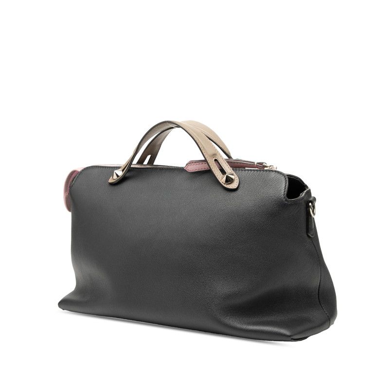 Fendi By The Way Large Handbag Shoulder Bag 2WAY 8bl125 Navy Pink Beige Leather