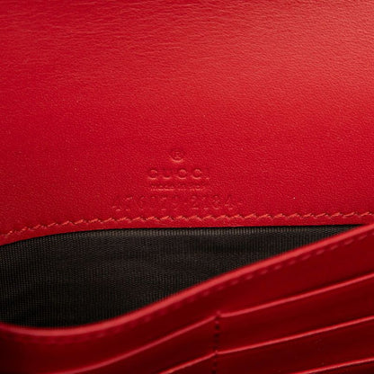 Gucci Queen Margaret Bee Pearl Chain Shoulder Bag Wallet 476079 White Navy Red