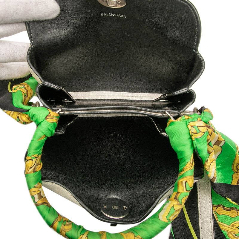 Balenciaga Handbag Shoulder Bag 2WAY 570093 White Green Leather Women's