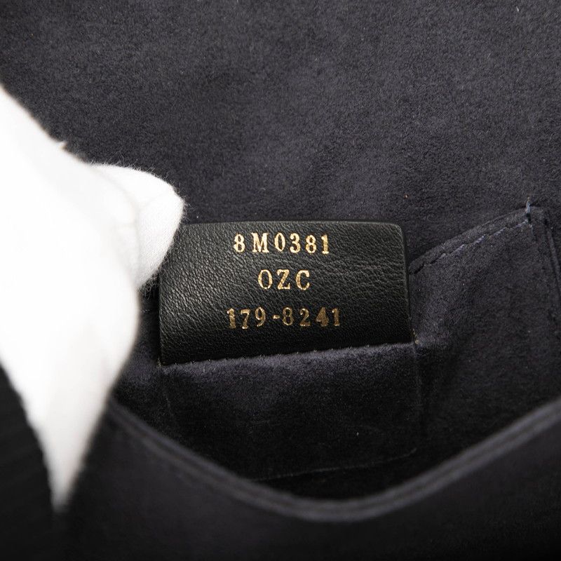 Fendi Canai Chain Shoulder Bag 8m0381 Navy Orange Leather Women's Fendi