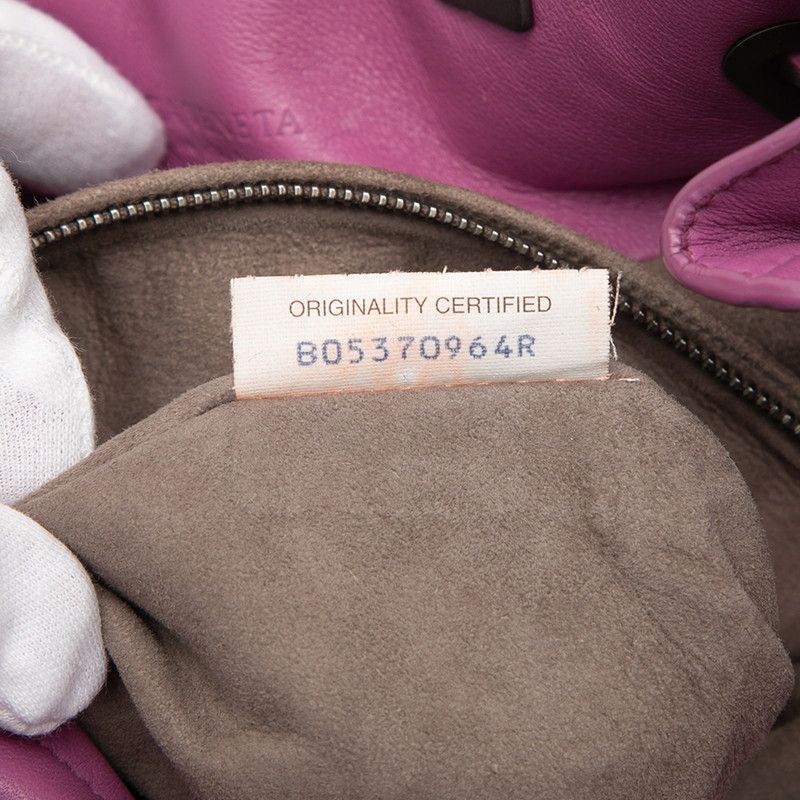 Bottega Veneta Intrecciato Handbag Shoulder Bag 2WAY Purple Leather Women