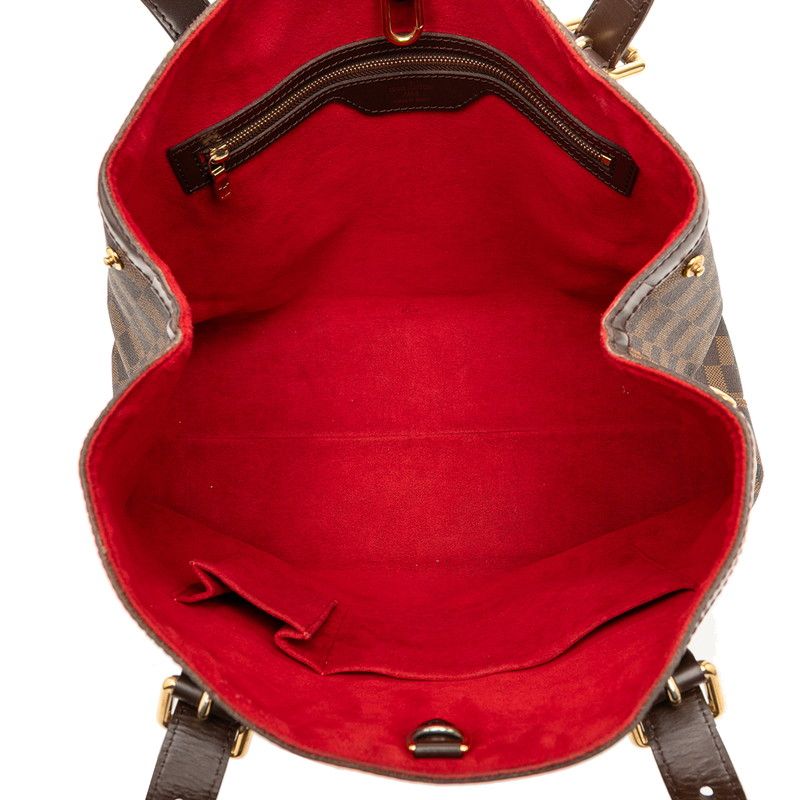 Louis Vuitton Damier Hampstead MM N51204 Brown PVC Leather Women Louis Vuitton