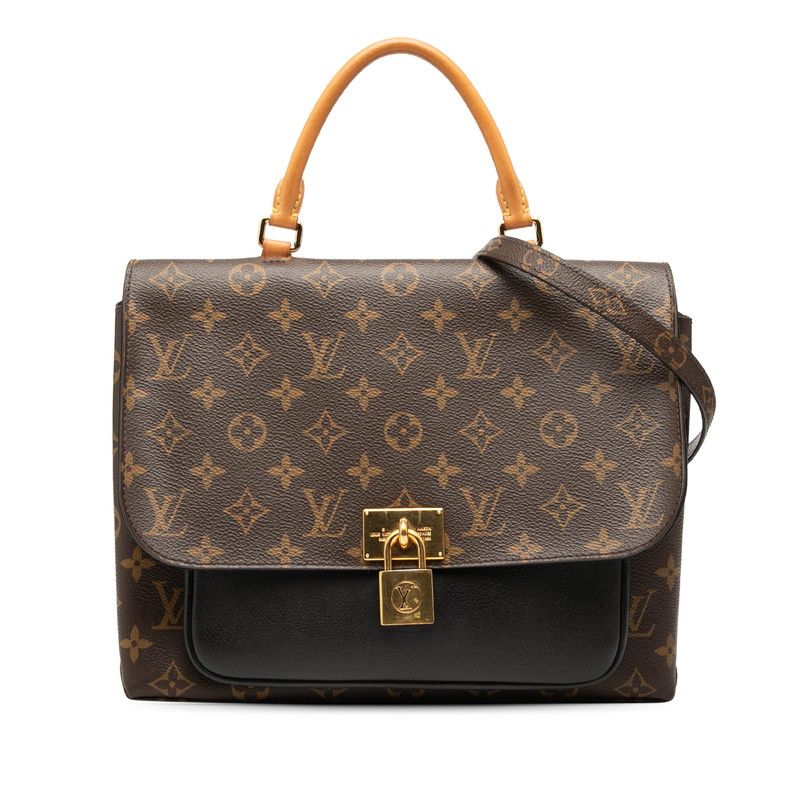 Louis Vuitton Monogram Marignan Handbag Shoulder Bag 2WAY M44259 Brown Black
