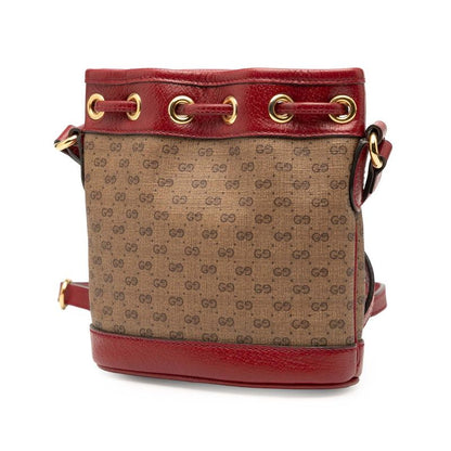 Gucci X Doraemon Mini GG Supreme Mini Bucket Bag Shoulder Bag 647801 Brown Red