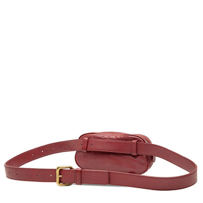 Bottega Veneta Intrecciato Body Bag Waist Bag Wine Red Bordeaux Leather Women
