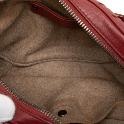 Bottega Veneta Intrecciato Body Bag Waist Bag Wine Red Bordeaux Leather Women