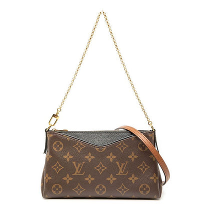 Louis Vuitton Monogram Pallas Clutch Chain Shoulder Bag Handbag M41639 Brown