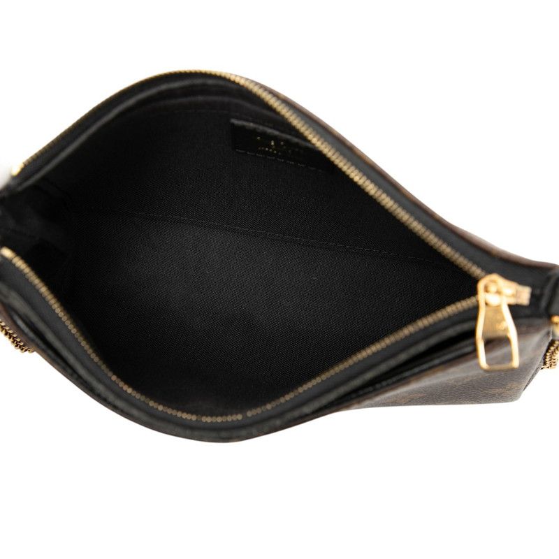 Louis Vuitton Monogram Pallas Clutch Chain Shoulder Bag Handbag M41639 Brown