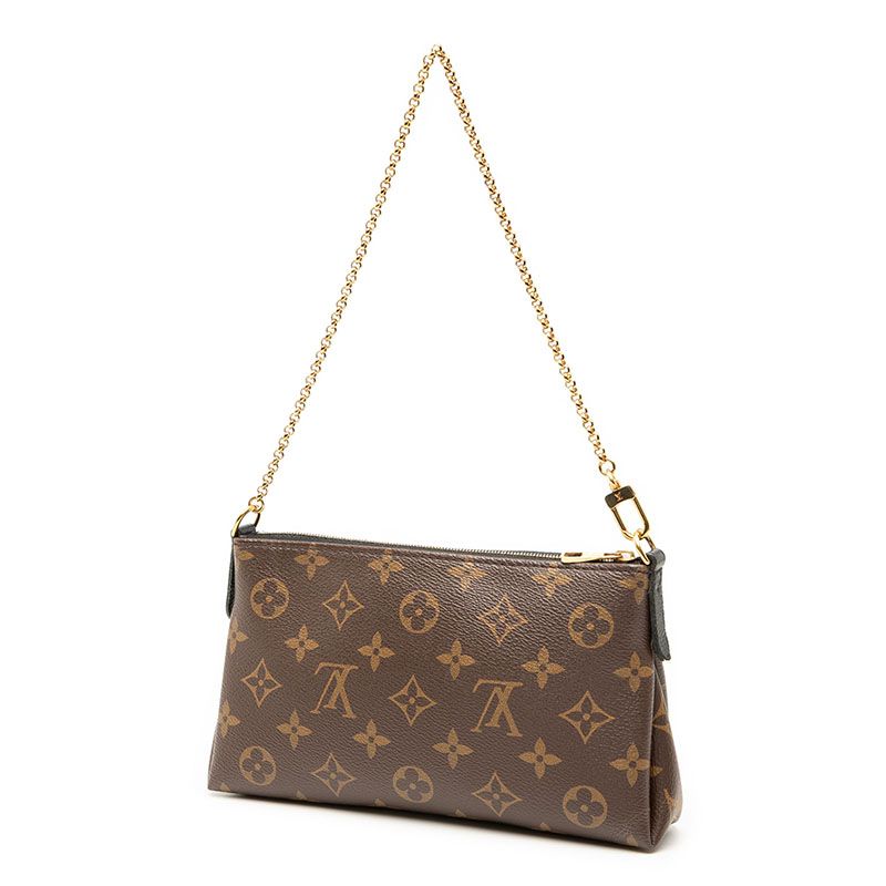 Louis Vuitton Monogram Pallas Clutch Chain Shoulder Bag Handbag M41639 Brown