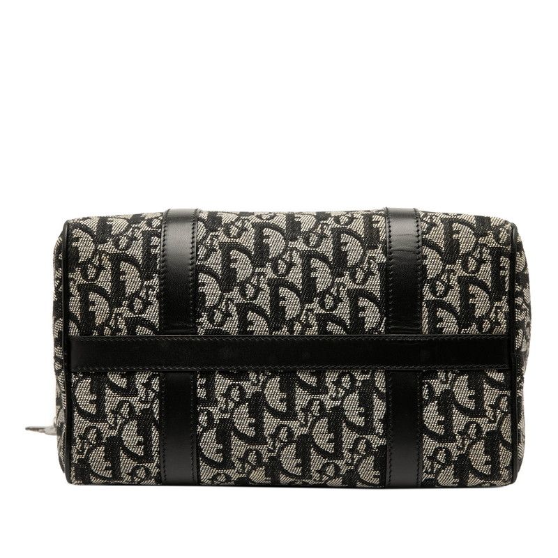 Dior Trotter Handbag Mini Boston Bag Black Canvas Leather Women's Dior