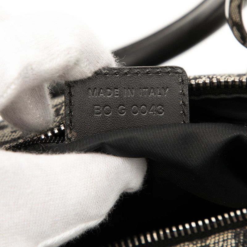 Dior Trotter Handbag Mini Boston Bag Black Canvas Leather Women's Dior