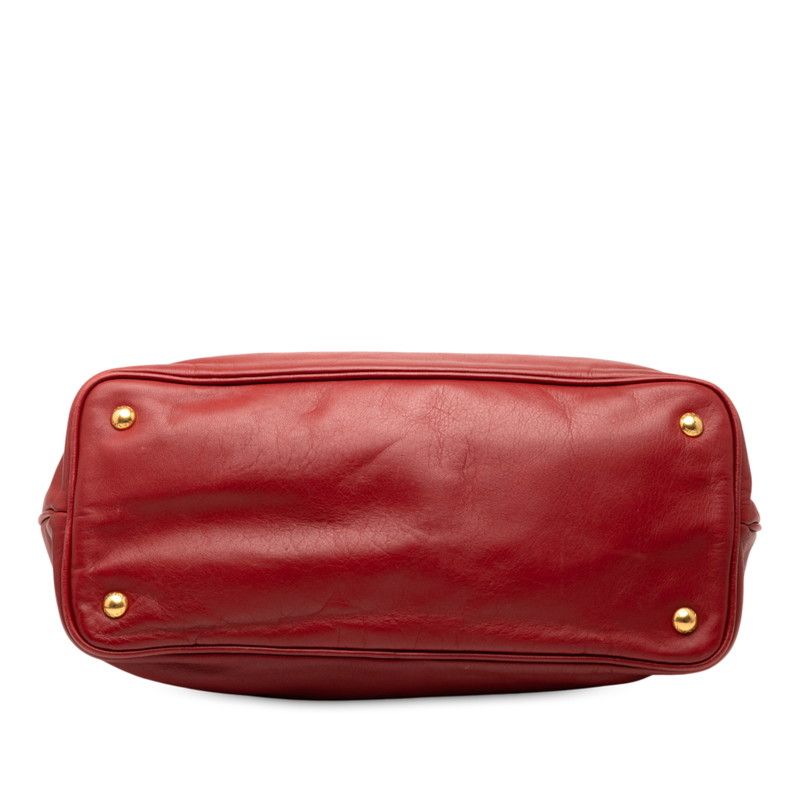 Prada Tote Shoulder Bag 2WAY Red Leather Women Prada