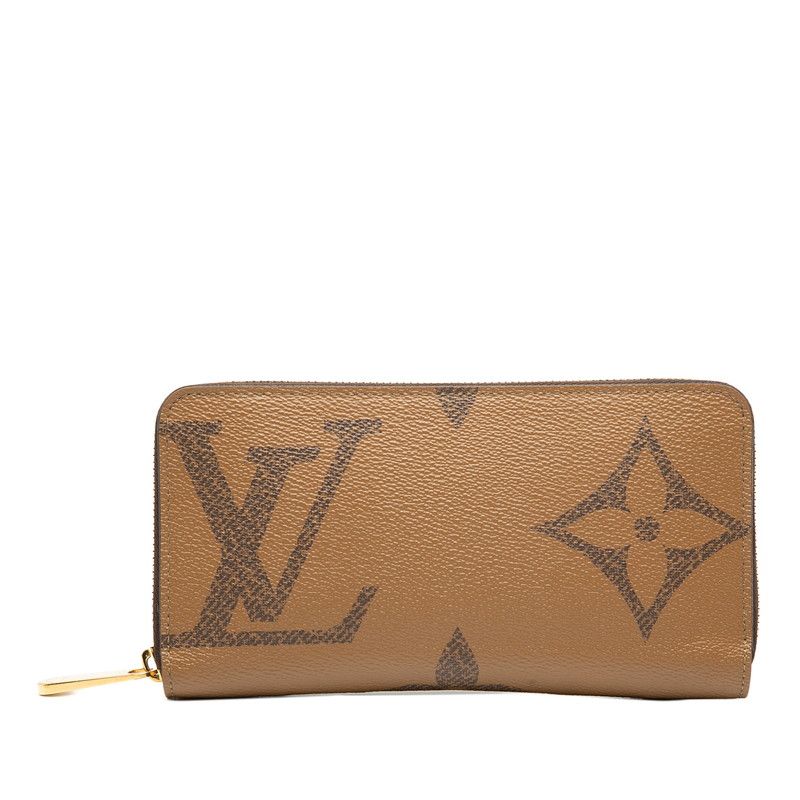 Louis Vuitton Monogram Giant Reverse Zippy Wallet Round Zipper Long Wallet