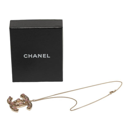 Chanel Coco Mark Rhinestone Chien Pan Gold Plated Ladies Chanel