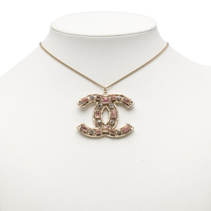 Chanel Coco Mark Rhinestone Chien Pan Gold Plated Ladies Chanel