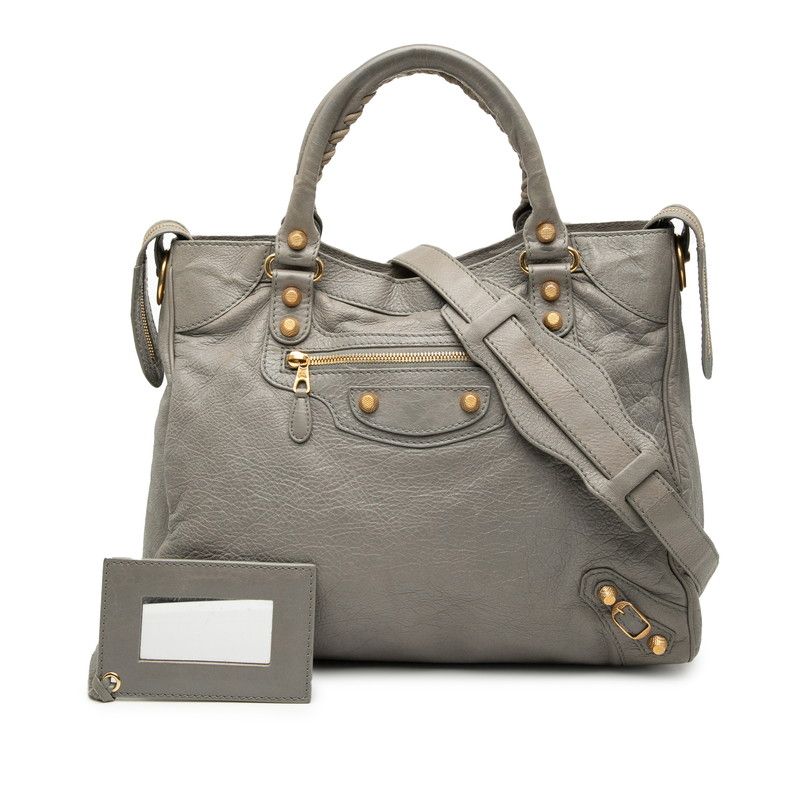 Balenciaga Giant Velo Handbag Shoulder Bag 2WAY 282010 Gray Leather Women