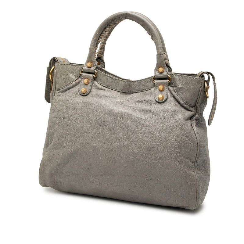 Balenciaga Giant Velo Handbag Shoulder Bag 2WAY 282010 Gray Leather Women