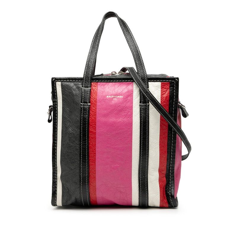 Balenciaga Stripe Bazar Shopper S Handbag Shoulder Bag 2WAY 443096 Multicolor