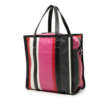 Balenciaga Stripe Bazar Shopper S Handbag Shoulder Bag 2WAY 443096 Multicolor