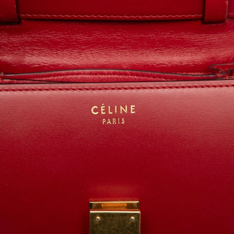 Celine Classic Box Small Red Leather Women's Celine