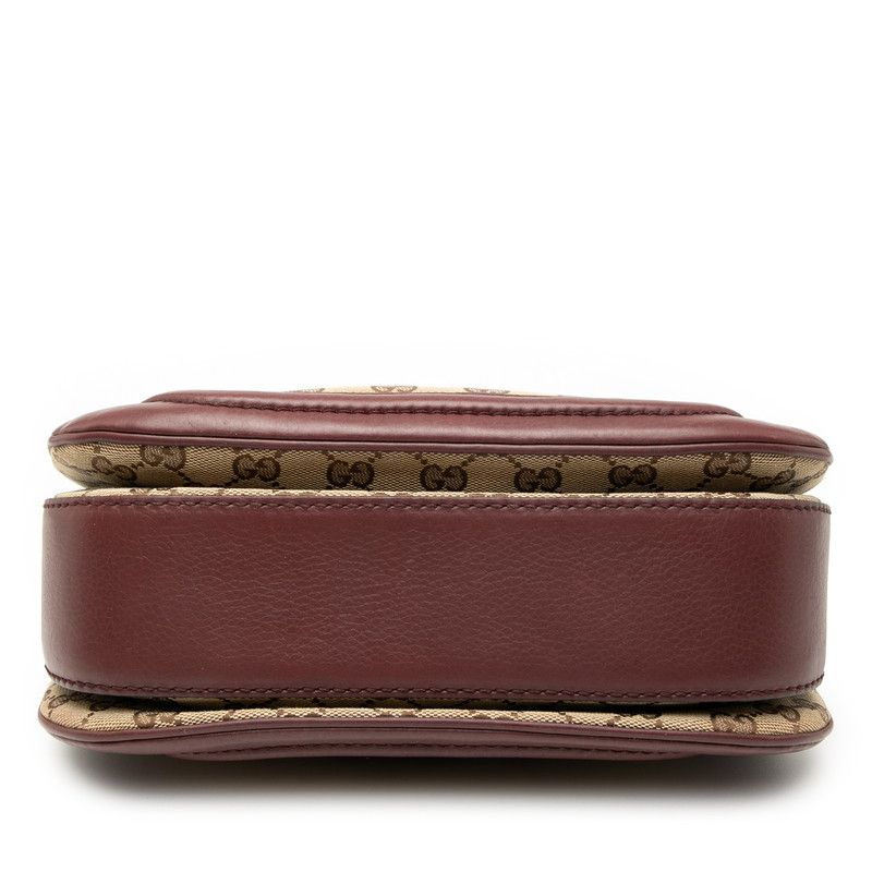 Gucci GG Canvas Bamboo Handbag Chain Shoulder Bag 2WAY 240242 Beige Bordeaux