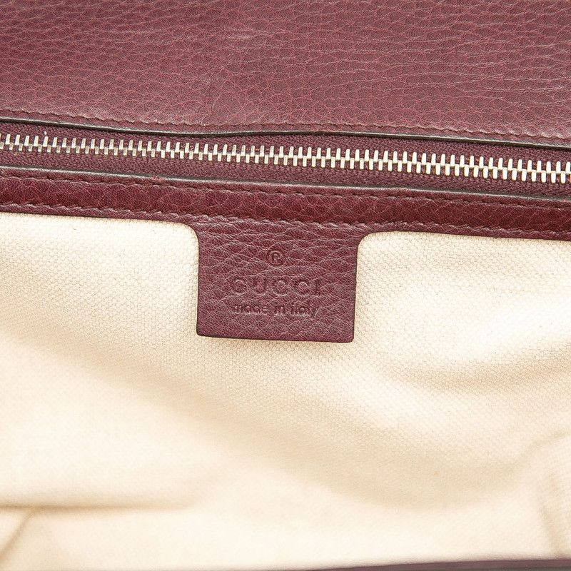 Gucci GG Canvas Bamboo Handbag Chain Shoulder Bag 2WAY 240242 Beige Bordeaux