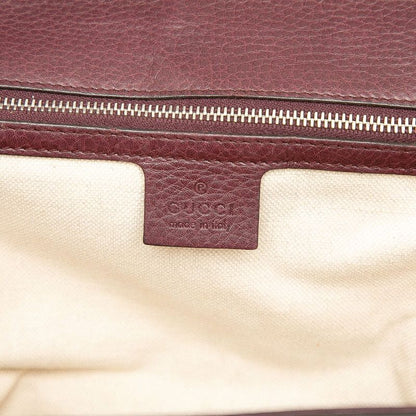 Gucci GG Canvas Bamboo Handbag Chain Shoulder Bag 2WAY 240242 Beige Bordeaux