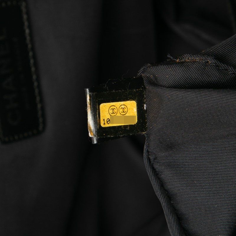 Chanel New Travel Line MM Tote Handbag Brown Black Nylon Leather Ladies Chanel