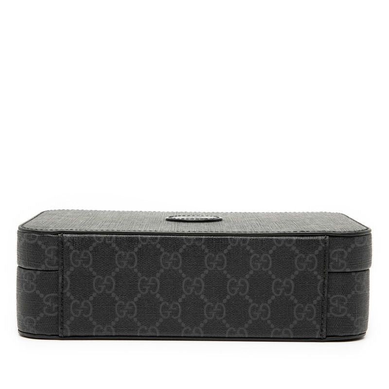 Gucci GG Supreme Hard Trunk Crossbody Shoulder Bag Camera Bag 724717 Black PVC