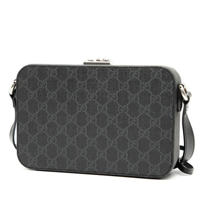 Gucci GG Supreme Hard Trunk Crossbody Shoulder Bag Camera Bag 724717 Black PVC