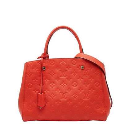 Louis Vuitton Monogram Empreinte Montaigne MM Handbag Shoulder Bag 2WAY Orange