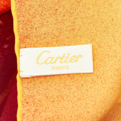 Cartier Logo All Over Orange Multicolor Silk Women's Cartier