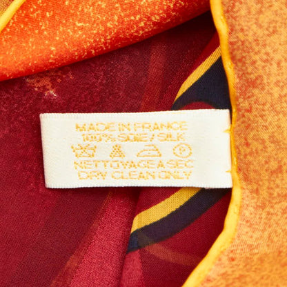 Cartier Logo All Over Orange Multicolor Silk Women's Cartier