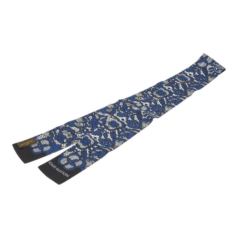 Louis Vuitton Flower Floral Bandeau Navy Multicolor Silk Women's Louis Vuitton