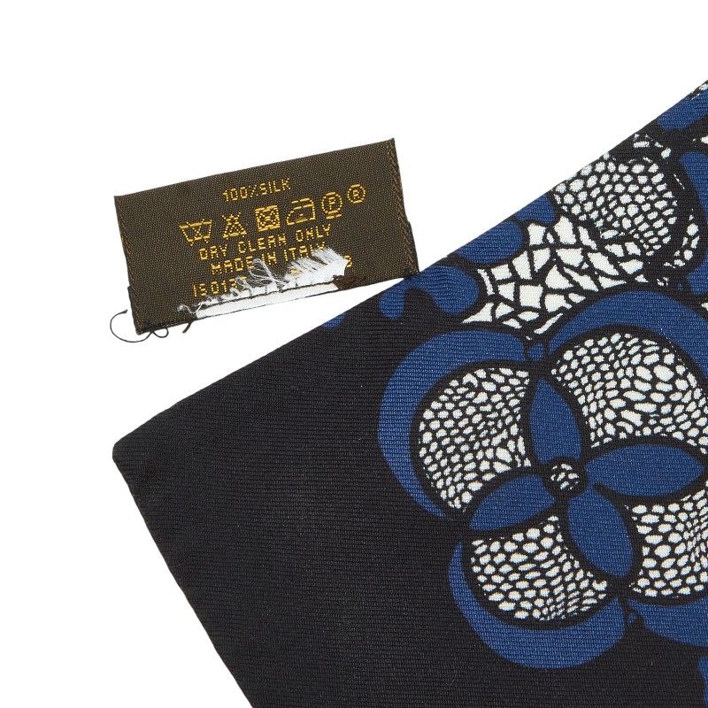 Louis Vuitton Flower Floral Bandeau Navy Multicolor Silk Women's Louis Vuitton