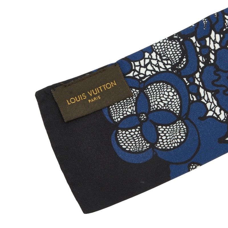 Louis Vuitton Flower Floral Bandeau Navy Multicolor Silk Women's Louis Vuitton