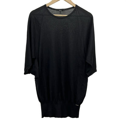 Gucci Tunic Size L Women - 249093 X8581 Black Crew Neck Short Sleeves Cashmere